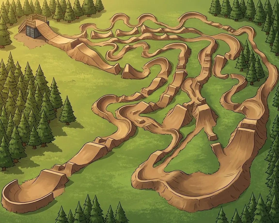 Rude Bike Park trail map